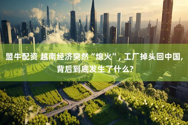 盟牛配资 越南经济突然“熄火”, 工厂掉头回中国, 背后到底发生了什么?