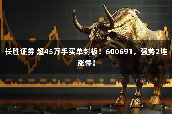 长胜证券 超45万手买单封板！600691，强势2连涨停！