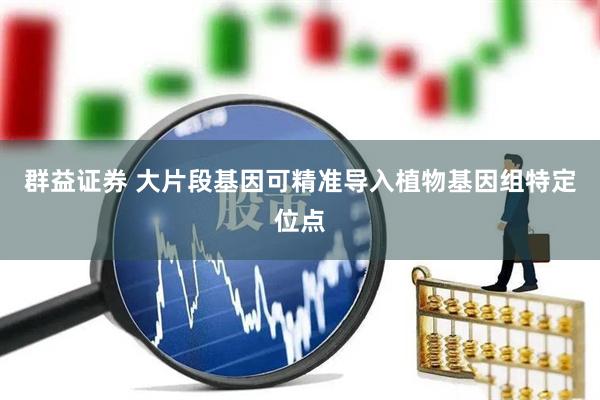 群益证券 大片段基因可精准导入植物基因组特定位点